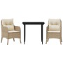 Set comedor de jardín 3 pzas con cojines ratán sintético beige by , Garden sets - Ref: Foro24-3211962, Price: 336,69 €, Disco...