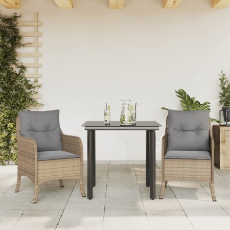 Set comedor de jardín 3 pzas con cojines ratán sintético beige von , Gartensets - Ref: Foro24-3211983, Preis: 292,63 €, Rabat...