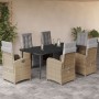 Set comedor de jardín 7 pzas con cojines ratán sintético beige von , Gartensets - Ref: Foro24-3212589, Preis: 1,00 €, Rabatt: %