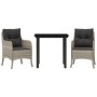 Set comedor de jardín 3 pzas cojines ratán sintético gris claro by , Garden sets - Ref: Foro24-3211997, Price: 267,13 €, Disc...