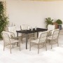 Set comedor de jardín 7 pzas con cojines ratán sintético beige by , Garden sets - Ref: Foro24-3212149, Price: 705,30 €, Disco...