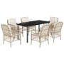 Set comedor de jardín 7 pzas con cojines ratán sintético beige by , Garden sets - Ref: Foro24-3212149, Price: 705,30 €, Disco...