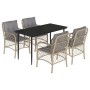 Set comedor de jardín 5 pzas con cojines ratán sintético beige by , Garden sets - Ref: Foro24-3212154, Price: 506,29 €, Disco...