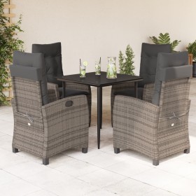 Set comedor de jardín 5 piezas con cojines ratán sintético gris von , Gartensets - Ref: Foro24-3212783, Preis: 566,98 €, Raba...