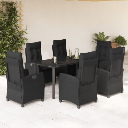 Set de comedor de jardín 7 pzas y cojines ratán sintético negro von , Gartensets - Ref: Foro24-3212757, Preis: 900,74 €, Raba...
