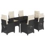 Set de comedor de jardín 7 pzas y cojines ratán sintético negro by , Garden sets - Ref: Foro24-3212631, Price: 820,04 €, Disc...