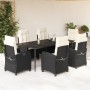 Set de comedor de jardín 7 pzas y cojines ratán sintético negro by , Garden sets - Ref: Foro24-3212729, Price: 920,27 €, Disc...