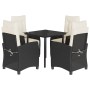 Set de muebles jardín 5 pzas con cojines ratán sintético negro von , Gartensets - Ref: Foro24-3212734, Preis: 537,13 €, Rabat...