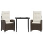 Set comedor de jardín 3 piezas y cojines ratán sintético marrón von , Gartensets - Ref: Foro24-3212762, Preis: 382,75 €, Raba...