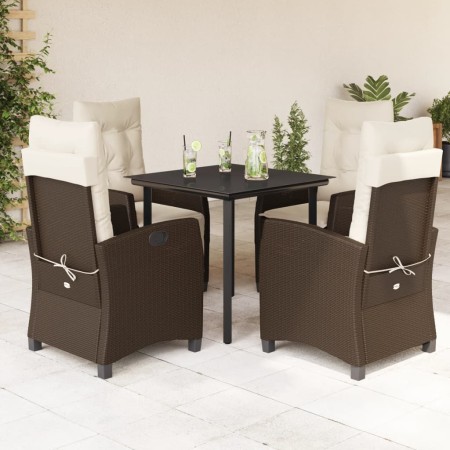 Set comedor de jardín 5 piezas y cojines ratán sintético marrón by , Garden sets - Ref: Foro24-3212774, Price: 601,27 €, Disc...