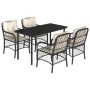Set de muebles jardín 5 pzas con cojines ratán sintético negro by , Garden sets - Ref: Foro24-3212091, Price: 462,56 €, Disco...