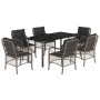 Set comedor jardín 7 pzas y cojines ratán sintético gris von , Gartensets - Ref: Foro24-3212135, Preis: 702,14 €, Rabatt: %