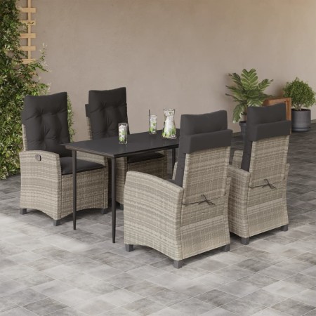 Set comedor de jardín 5 pzas cojines ratán sintético gris claro by , Garden sets - Ref: Foro24-3212845, Price: 584,67 €, Disc...