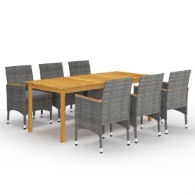 Gray 7-Piece Garden Dining Set by vidaXL, Garden sets - Ref: Foro24-3067864, Price: 620,37 €, Discount: %