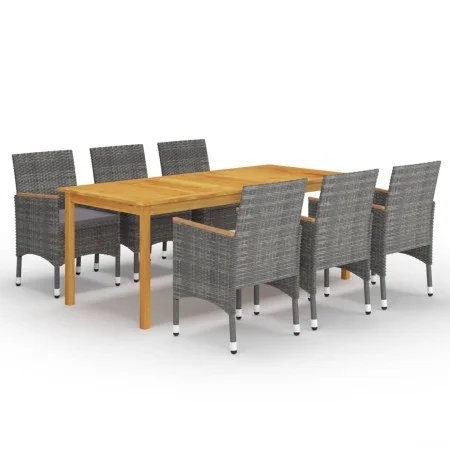 Gray 7-Piece Garden Dining Set by vidaXL, Garden sets - Ref: Foro24-3067864, Price: 633,79 €, Discount: %