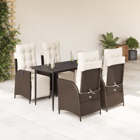 Set comedor de jardín 5 piezas y cojines ratán sintético marrón von , Gartensets - Ref: Foro24-3213408, Preis: 672,89 €, Raba...