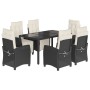 Set de comedor de jardín 7 pzas y cojines ratán sintético negro by , Garden sets - Ref: Foro24-3212885, Price: 843,20 €, Disc...