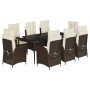 Set comedor para jardín 9 pzas y cojines ratán sintético marrón by , Garden sets - Ref: Foro24-3213202, Price: 1,00 €, Discou...