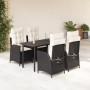 Set de muebles jardín 5 pzas con cojines ratán sintético negro von , Gartensets - Ref: Foro24-3213167, Preis: 620,66 €, Rabat...