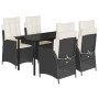 Set de muebles jardín 5 pzas con cojines ratán sintético negro von , Gartensets - Ref: Foro24-3213167, Preis: 620,66 €, Rabat...