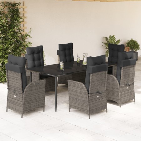 Set comedor jardín 7 pzas y cojines ratán sintético gris von , Gartensets - Ref: Foro24-3213221, Preis: 1,00 €, Rabatt: %