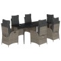 Set comedor jardín 7 pzas y cojines ratán sintético gris von , Gartensets - Ref: Foro24-3213221, Preis: 1,00 €, Rabatt: %