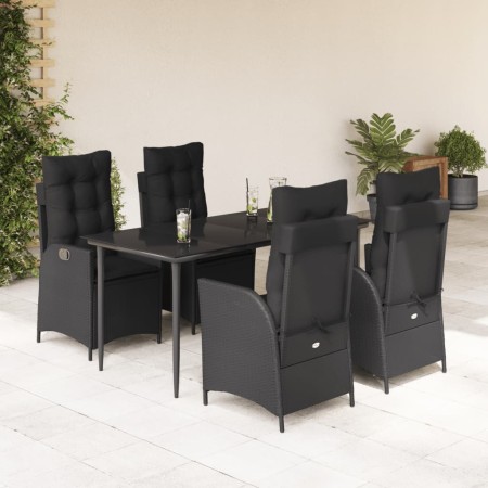 Set de muebles jardín 5 pzas con cojines ratán sintético negro von , Gartensets - Ref: Foro24-3213178, Preis: 623,20 €, Rabat...