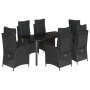 Set de comedor de jardín 7 pzas y cojines ratán sintético negro by , Garden sets - Ref: Foro24-3213190, Price: 818,36 €, Disc...