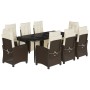 Set comedor para jardín 9 pzas y cojines ratán sintético marrón by , Garden sets - Ref: Foro24-3212980, Price: 1,00 €, Discou...