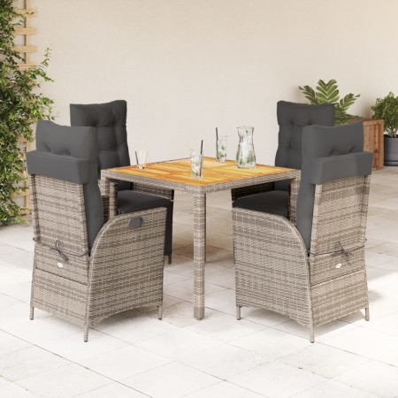 Set comedor de jardín 5 piezas con cojines ratán sintético gris by , Garden sets - Ref: Foro24-3213345, Price: 641,23 €, Disc...