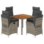 Set comedor de jardín 5 piezas con cojines ratán sintético gris by , Garden sets - Ref: Foro24-3213345, Price: 641,23 €, Disc...