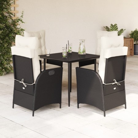 Set de muebles jardín 5 pzas con cojines ratán sintético negro by , Garden sets - Ref: Foro24-3213379, Price: 562,92 €, Disco...