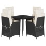 Set de muebles jardín 5 pzas con cojines ratán sintético negro by , Garden sets - Ref: Foro24-3213379, Price: 562,92 €, Disco...
