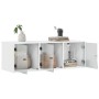 Mueble de pared con puertas de vidrio blanco 102x37x35 cm von , Schließfächer und Lagerschränke - Ref: Foro24-836511, Preis: ...