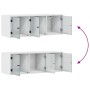 Mueble de pared con puertas de vidrio blanco 102x37x35 cm von , Schließfächer und Lagerschränke - Ref: Foro24-836511, Preis: ...
