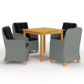 Light Gray 5-Piece Garden Dining Set by vidaXL, Garden sets - Ref: Foro24-3067760, Price: 667,10 €, Discount: %