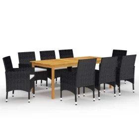 Neunteiliges schwarzes Gartenspeiseset. von vidaXL, Gartensets - Ref: Foro24-3067859, Preis: 686,26 €, Rabatt: %