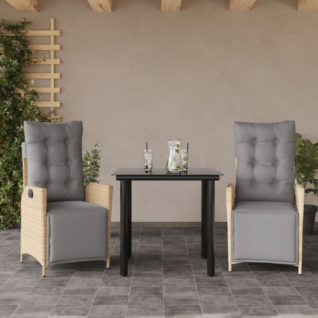 Set comedor de jardín 3 pzas con cojines ratán sintético beige von , Gartensets - Ref: Foro24-3213455, Preis: 319,49 €, Rabat...