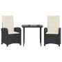 Set comedor de jardín 3 pzas con cojines ratán sintético negro by , Garden sets - Ref: Foro24-3212290, Price: 321,59 €, Disco...