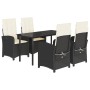 Set de muebles jardín 5 pzas con cojines ratán sintético negro by , Garden sets - Ref: Foro24-3212303, Price: 553,21 €, Disco...