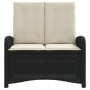 Sillón reclinable de jardín con cojines ratán sintético negro von , Gartenbänke - Ref: Foro24-368215, Preis: 158,82 €, Rabatt: %