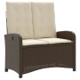 Sillón reclinable de jardín con cojines ratán sintético marrón by , garden benches - Ref: Foro24-368217, Price: 138,34 €, Dis...