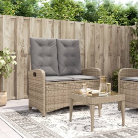 Sillón reclinable de jardín con cojines ratán sintético beige von , Gartenbänke - Ref: Foro24-368220, Preis: 162,88 €, Rabatt: %