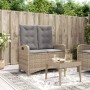 Sillón reclinable de jardín con cojines ratán sintético beige de , Bancos de jardín - Ref: Foro24-368220, Precio: 150,66 €