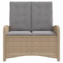 Sillón reclinable de jardín con cojines ratán sintético beige de , Bancos de jardín - Ref: Foro24-368220, Precio: 150,66 €