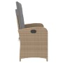 Sillón reclinable de jardín con cojines ratán sintético beige von , Gartenbänke - Ref: Foro24-368220, Preis: 162,88 €, Rabatt: %