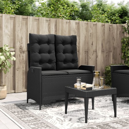 Sillón reclinable de jardín con cojines ratán sintético negro von , Gartenbänke - Ref: Foro24-368236, Preis: 155,45 €, Rabatt: %