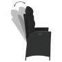 Sillón reclinable de jardín con cojines ratán sintético negro von , Gartenbänke - Ref: Foro24-368236, Preis: 155,45 €, Rabatt: %