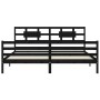 Bed frame with black solid wood headboard 200x200 cm by vidaXL, Beds and slatted bases - Ref: Foro24-3194465, Price: 176,27 €...