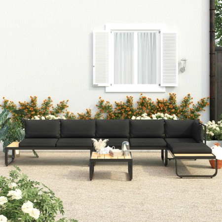 Juego de sofás de esquina 4 piezas con cojines aluminio y WPC by , Outdoor sofas - Ref: Foro24-48653, Price: 682,78 €, Discou...